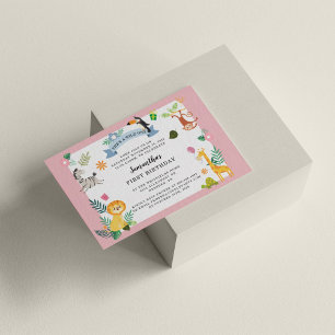 Budget Oerwoud Safari Animal 1st Birthday Wild One Notitiekaartje