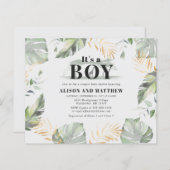 Budget Oerwoud Safari Baby shower Boys Uitnodiging (Voorkant / Achterkant)