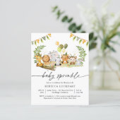 Budget Oerwoud Safari Baby Sprinkle Invitation (Staand voorkant)