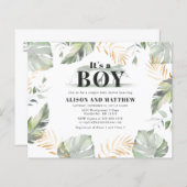 Budget Oerwoud Safari Couple Baby shower Uitnodigi (Voorkant / Achterkant)