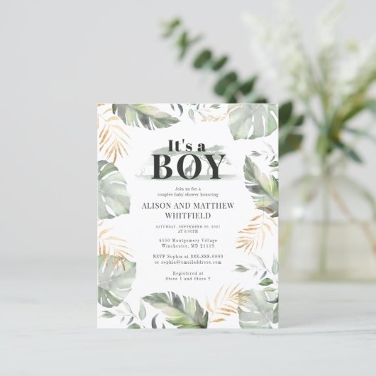Budget Oerwoud Safari Giraffe Baby shower Boys (Staand voorkant)