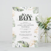 Budget Oerwoud Safari Giraffe Baby shower Boys Briefpapier (Staand voorkant)