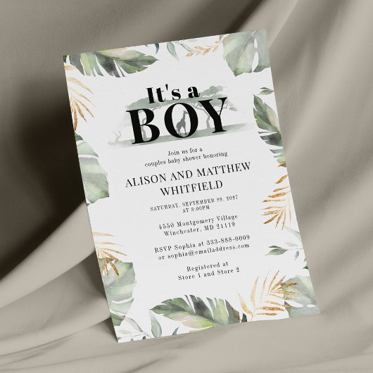 Budget Oerwoud Safari Giraffe Baby shower Boys Briefpapier