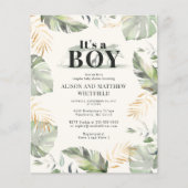 Budget Oerwoud Safari Giraffe Baby shower Uitnodig (Voorkant)