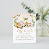 Budget Oerwoud Safari Meisje Baby Brunch Uitnodigi (Staand voorkant)