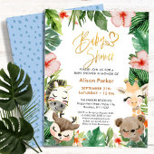 BUDGET Oerwoud Safari Tropisch groen Baby shower Flyer