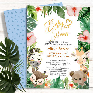 BUDGET Oerwoud Safari Tropisch groen Baby shower Flyer