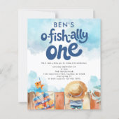 Budget Ofishally One Fishing Boy 1st Party invite (Voorkant)