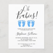 Budget Oh Babies Twins Baby shower Uitnodiging (Voorkant)