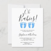 Budget Oh Babies Twins Couples Baby shower Uitnodi (Voorkant)