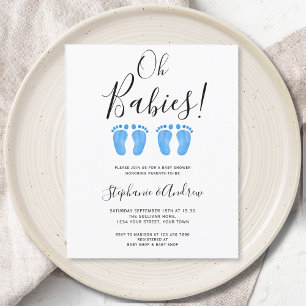 Budget Oh Babies Twins Couples Baby shower Uitnodi
