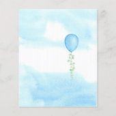 Budget Oh Baby Blue Baby shower Uitnodiging (Achterkant)