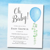 Budget Oh Baby Blue Baby shower Uitnodiging