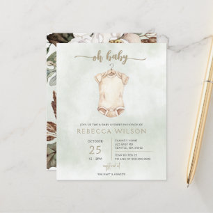 Budget Oh Baby Boho Baby shower Uitnodiging