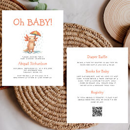 Budget Oh Baby Cute Axolotl QR Code Baby Shower