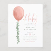 Budget Oh Baby Eucalyptus ballon Baby Girl Shower (Voorkant)