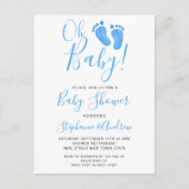 Budget Oh Baby Feet Couples Baby shower Uitnodiging Briefkaart (Voorkant)