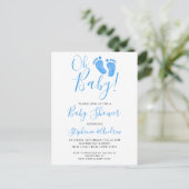 Budget Oh Baby Feet Couples Baby shower Uitnodiging Briefkaart (Staand voorkant)