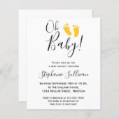 Budget Oh Baby gele Feet Baby shower Uitnodiging (Voorkant / Achterkant)