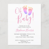 Budget Oh Baby Girl's Baby shower Uitnodiging (Voorkant)
