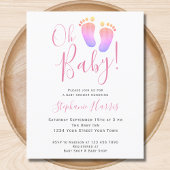 Budget Oh Baby Girl's Baby shower Uitnodiging