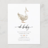 BUDGET Oh Baby Goose Genderneutraal Baby shower Flyer (Voorkant)