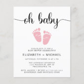 Budget Oh Baby Koppel Meisje Baby Shower Uitnodigi (Voorkant)