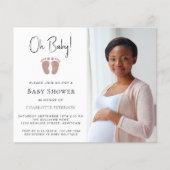 Budget Oh Baby Meisjes Baby shower Uitnodiging (Voorkant)