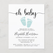 Budget Oh Baby Mint Green Sprinkle Uitnodiging (Voorkant)