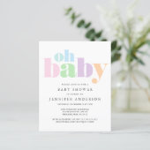 Budget Oh Baby Modern Baby shower Uitnodiging (Staand voorkant)