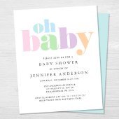 Budget Oh Baby Modern Baby shower Uitnodiging
