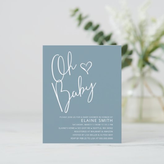 Budget Oh Baby Modern Boy Baby shower (Staand voorkant)