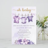 Budget Oh Baby Paarse waslijn Baby shower (Staand voorkant)