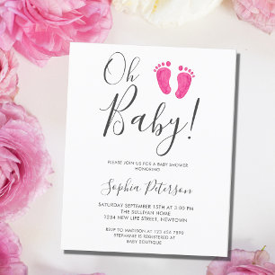 Budget Oh Baby roze Feet Baby shower
