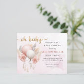 Budget Oh Baby Roze Goud Boho Meisje Baby shower (Staand voorkant)
