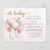 Budget Oh Baby Roze Goud Boho Meisje Baby shower (Voorkant)