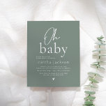 Budget Oh Baby Script Sage Green Boho Baby shower<br><div class="desc">Viel de komende komst van je kleine met deze mooie groene budgetuitnodiging voor baby shower. De voorzijde van dit ontwerp kenmerkt "Oh baby"in een mengeling van manuscript het schrijven en serif kleine letters. Hieronder worden de details van het baby shower-evenement en de naam van de moeder-tot-zijn geschreven in klassieke serif...</div>