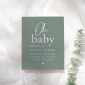 Budget Oh Baby Script Sage Green Boho Baby shower