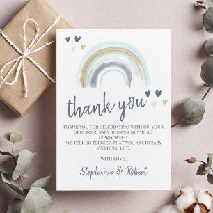 Budget Oh Baby Shower Blauw Boho Regenboog Bedankt