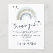 Budget Oh Baby shower Blue Boho Rainbow Dank je (Voorkant)