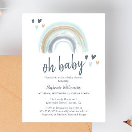 Budget Oh Baby shower Blue Boho regenboog
