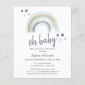 Budget Oh Baby shower Blue Boho regenboog (Voorkant)