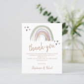 Budget Oh Baby Shower Boho Regenboog Bedankt (Staand voorkant)