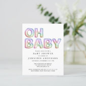 Budget Oh Baby shower uitnodiging (Staand voorkant)