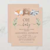 Budget Oh Baby shower Woodland Uitnodigingen (Voorkant / Achterkant)