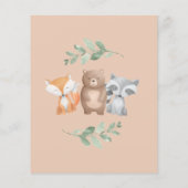 Budget Oh Baby shower Woodland Uitnodigingen (Achterkant)