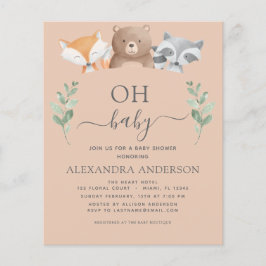Budget Oh Baby shower Woodland Uitnodigingen
