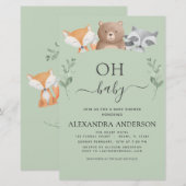 Budget Oh Baby shower Woodland Uitnodigingen (Voorkant / Achterkant)