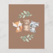 Budget Oh Baby Shower Woodland Uitnodigingen (Achterkant)