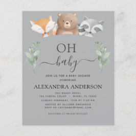 Budget Oh Baby shower Woodland Uitnodigingen